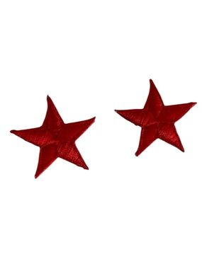 🦋 5/$25 - Set of 2 Iron-On Patches - Red Stars - (1.5” x 1.5”)